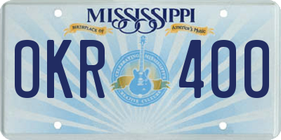 MS license plate OKR400
