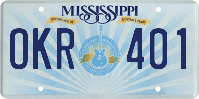 MS license plate OKR401
