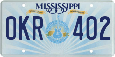 MS license plate OKR402
