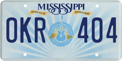 MS license plate OKR404