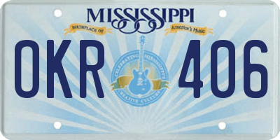 MS license plate OKR406