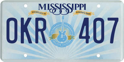 MS license plate OKR407