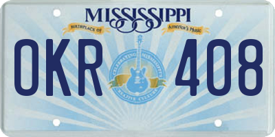 MS license plate OKR408