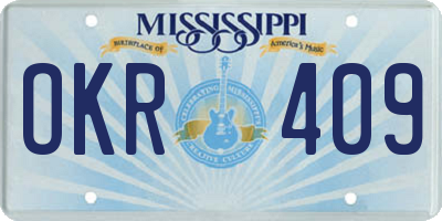 MS license plate OKR409