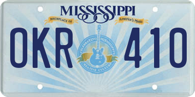 MS license plate OKR410