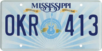 MS license plate OKR413