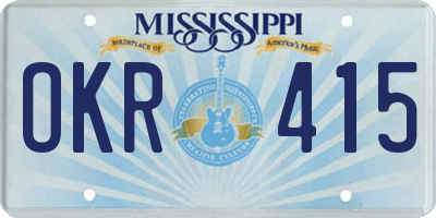 MS license plate OKR415