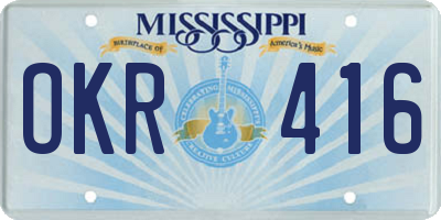 MS license plate OKR416