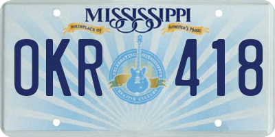 MS license plate OKR418