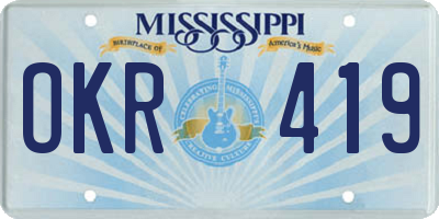 MS license plate OKR419