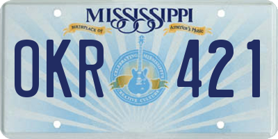 MS license plate OKR421