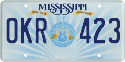 MS license plate OKR423