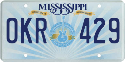 MS license plate OKR429