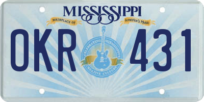 MS license plate OKR431