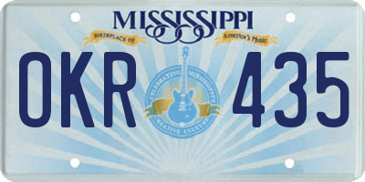 MS license plate OKR435