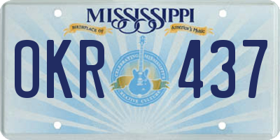 MS license plate OKR437
