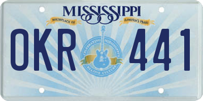 MS license plate OKR441