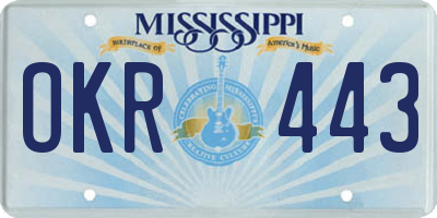 MS license plate OKR443