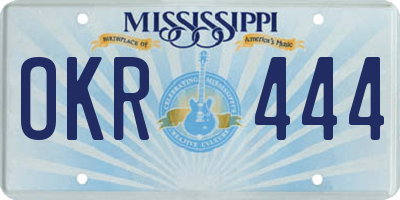 MS license plate OKR444