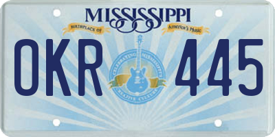 MS license plate OKR445