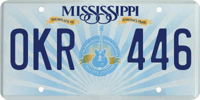 MS license plate OKR446