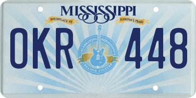 MS license plate OKR448