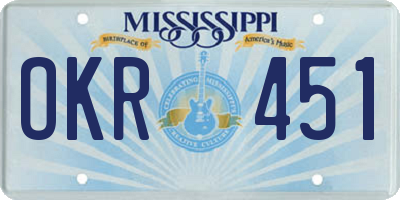 MS license plate OKR451