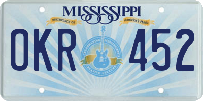 MS license plate OKR452