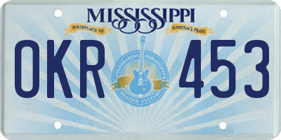 MS license plate OKR453