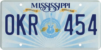 MS license plate OKR454