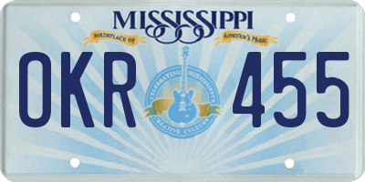 MS license plate OKR455