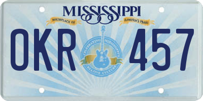 MS license plate OKR457