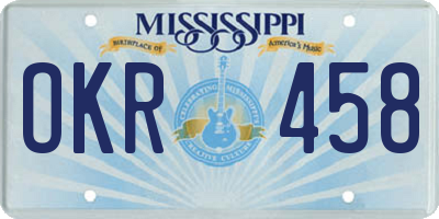 MS license plate OKR458