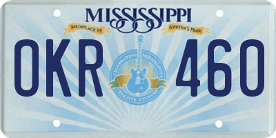 MS license plate OKR460