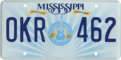MS license plate OKR462
