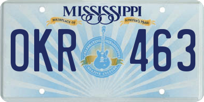 MS license plate OKR463