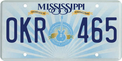 MS license plate OKR465