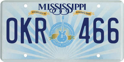 MS license plate OKR466
