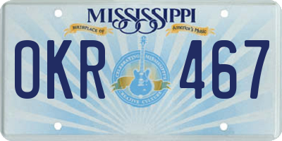 MS license plate OKR467