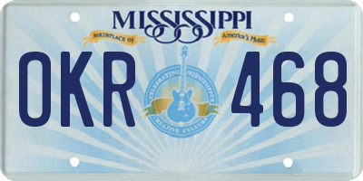 MS license plate OKR468