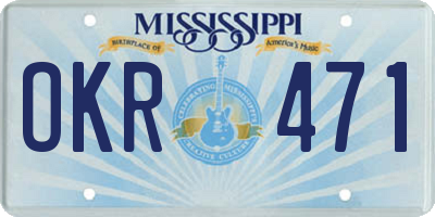 MS license plate OKR471