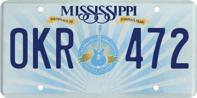 MS license plate OKR472