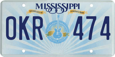 MS license plate OKR474