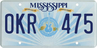 MS license plate OKR475