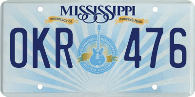 MS license plate OKR476