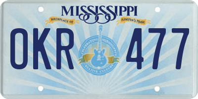 MS license plate OKR477