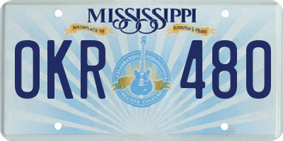 MS license plate OKR480