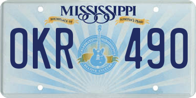 MS license plate OKR490