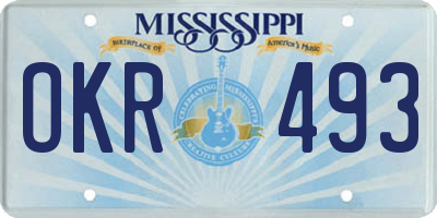 MS license plate OKR493