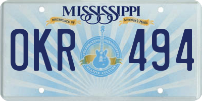 MS license plate OKR494